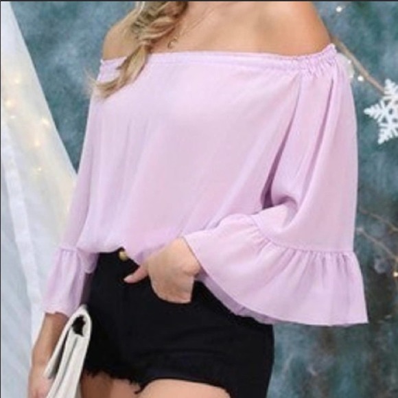 Lavender Ruffle Blouse Size Large - Picture 5 of 5